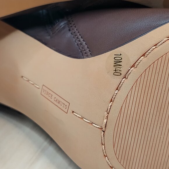 Vince Camuto Chrissa Brown Supple Leather Heeled Ankle Boots Women US 10M - Picture 15 of 16